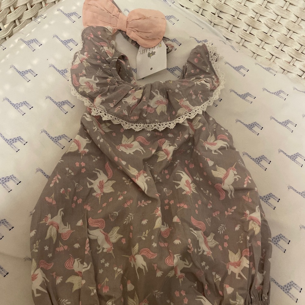 Unicorn romper with headband